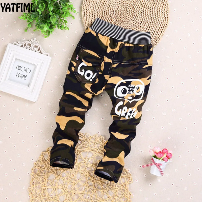 YATFIML/ г. Весенне-осенние модные хлопковые камуфляжные длинные штаны для малышей Одежда для детей спортивные камуфляжные брюки-карго для мальчиков От 2 до 5 лет