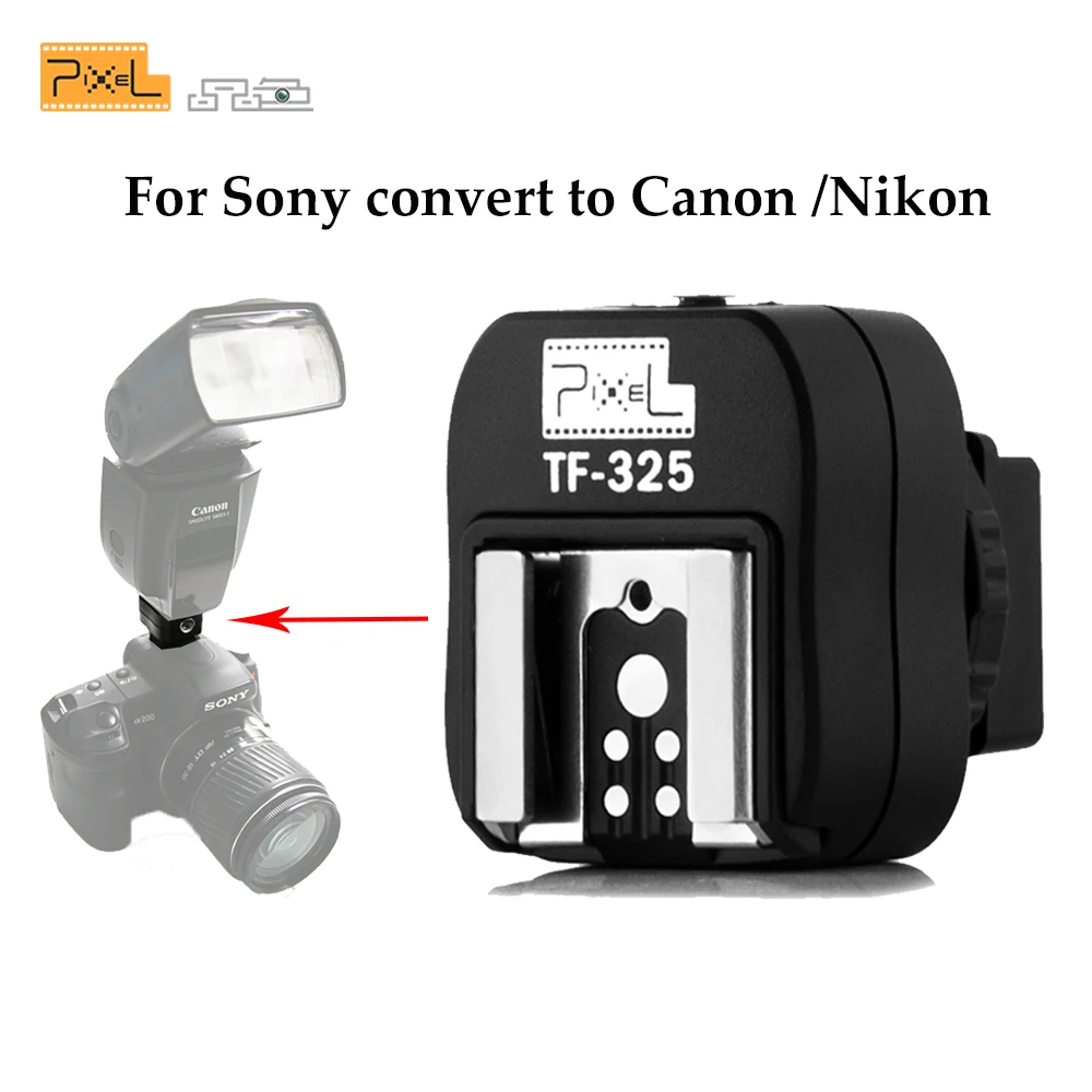 

Pixel TF-325 Hot Shoe Adapter Converter to PC Sync Socket Port for Sony Alpha Minolta Konica as FS-1100 FS1100 & Flashguns