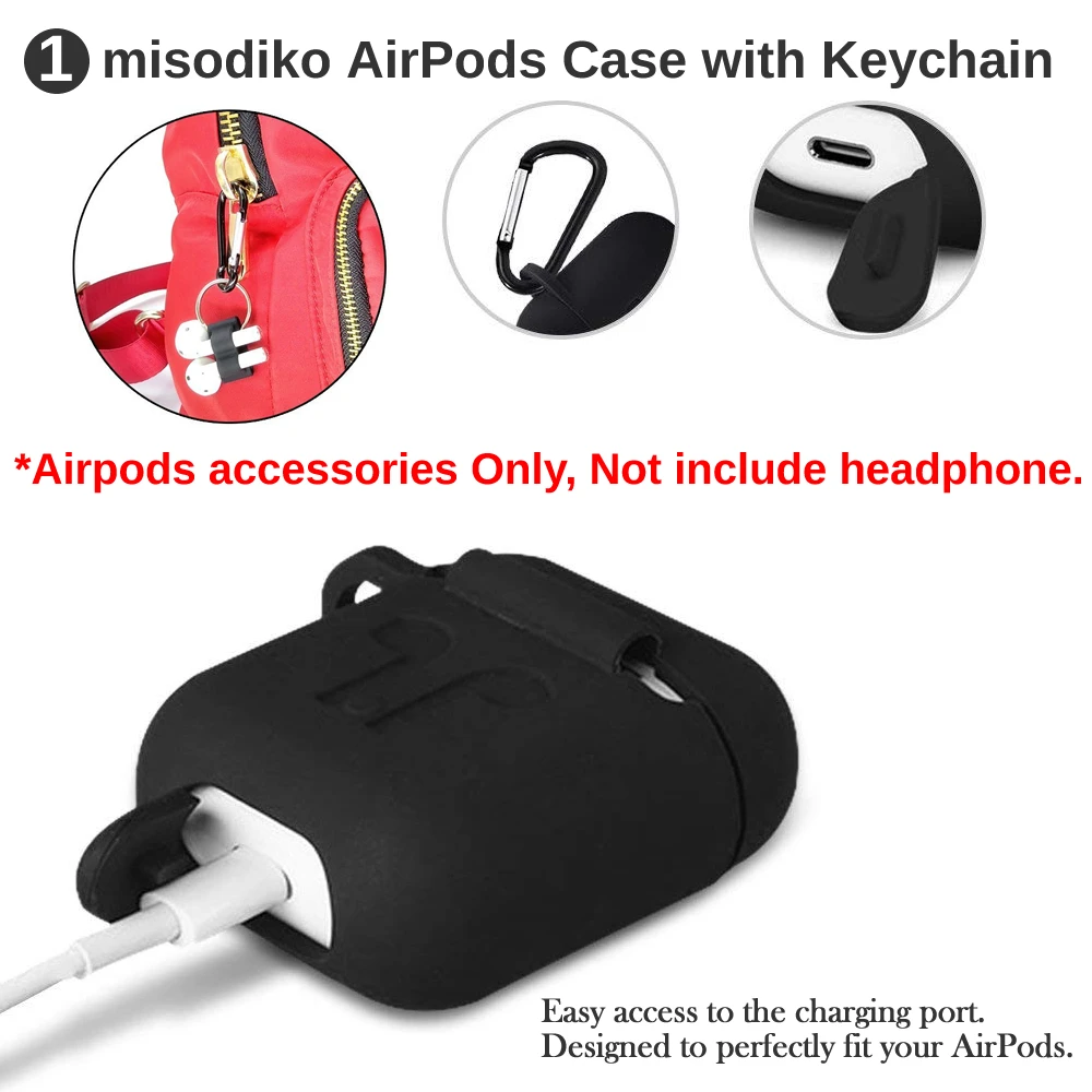 Misodiko аксессуары для комплектов airpods силиконовый чехол air pods + airpod Pounch держатель
