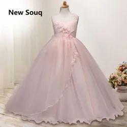 Puffy Suave Tul Una Línea de Vestidos de Niña de Flores Apliques Ilusión O Cuello Piso Longitud Niña Cumpleaños Fiesta Vestidos de Fiesta Puffy Suave Tul Una Línea de Vestidos de Niña de Flores Apliques Ilusión O Cuello Piso Longitud Niña Cumpleaños Fiesta Vestidos de Fiesta