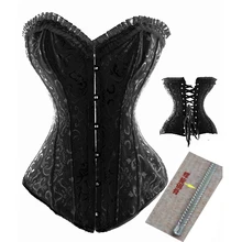 Sexy Womens Corset Tops Spiral Steel Boned Lace up Bustier Waist Cincher Hot