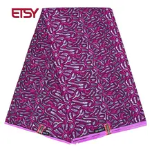 Полиэстер воск печатает ткань Анкара бинта настоящий воск высокого качества 6 ярдов африканская ткань для вечерние платья FP6189