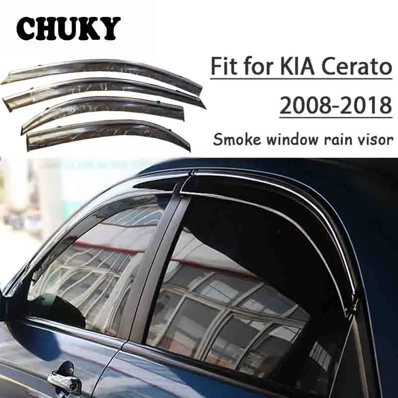 Chuky 4 шт. ABS оформление окон Автомобиля Козырьки навесы дождевик для Kia Cerato Sedan 2008- авто аксессуары