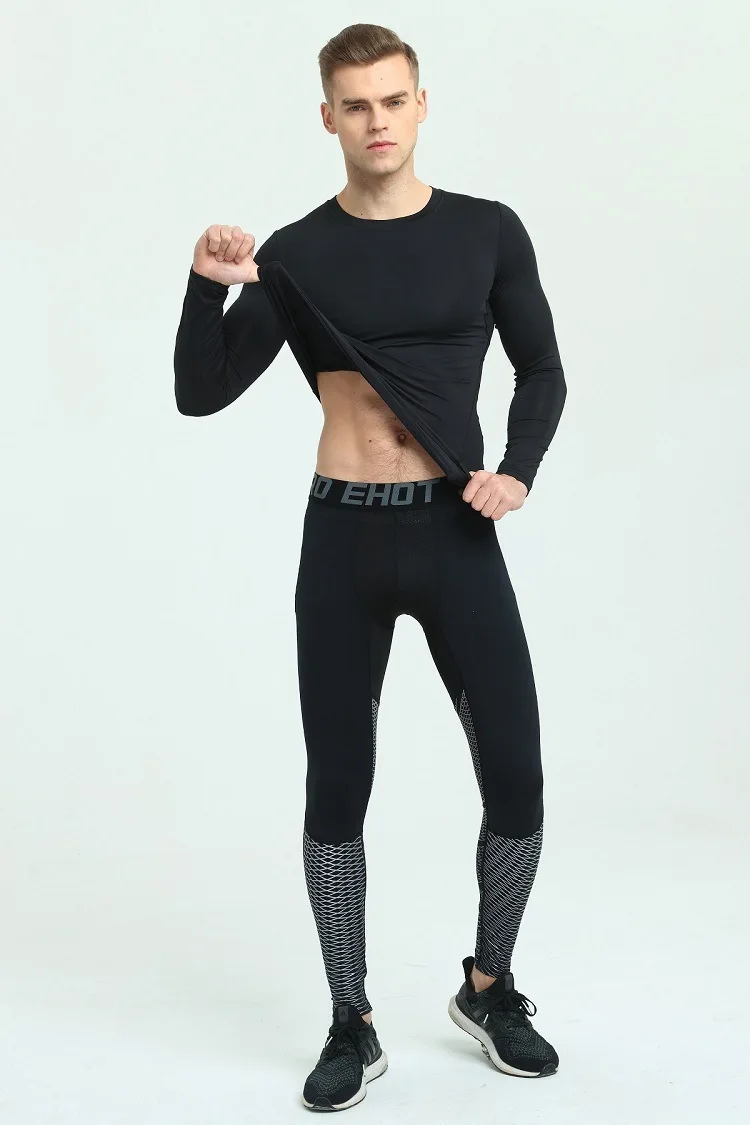 Высокие эластичные мужские футболки Брюки MMA мужские компрессионные футболки одежда для фитнеса и бодибилдинга Рашгард MMA спортивный костюм