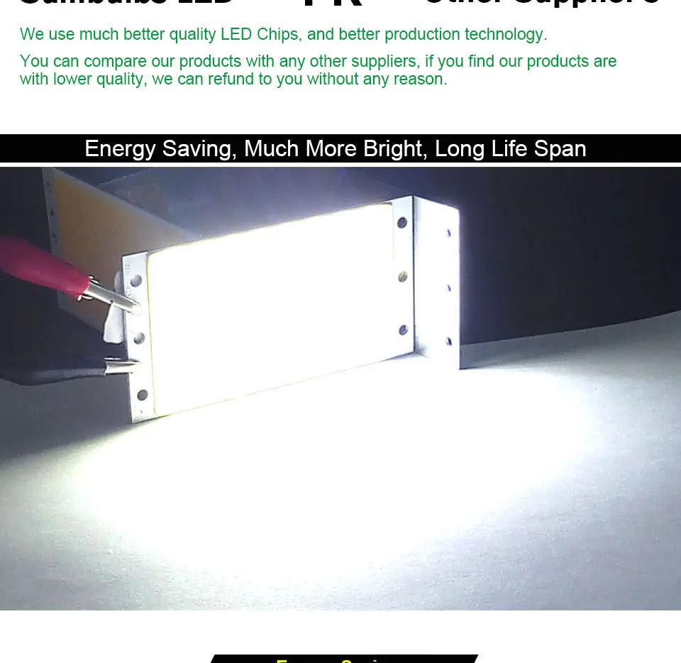 DC12V COB LED Strip Light Source 5W 10W 20W 50W 200W 300W LED Bulb White Blue Red Flip Chip COB Lamp DIY House Car Lighting 12V (20)