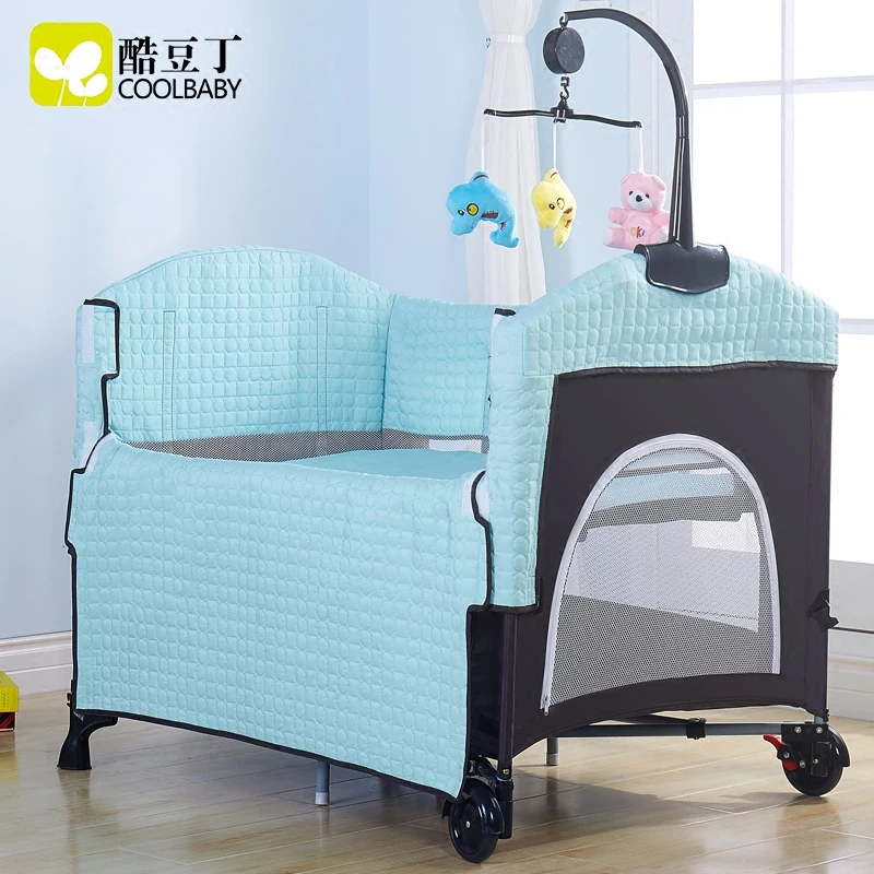 

Coolbaby portable crib can be docked fold BB cradle multi-function European-style game bed