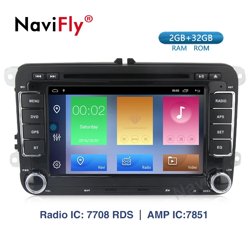 Perfect Navifly! Android 9.1 Car dvd radio Multimedia Player GPS for VW golf 6 passat b6 B7 Touran polo Tiguan seat leon skoda octavia 0