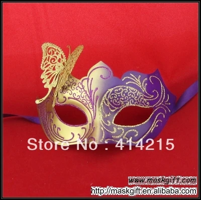 Популярные женские Дизайн Уникальный Фиолетовый и Золото Изысканный люкс Лазерная маска