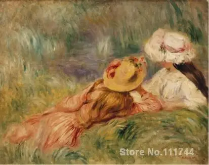 

french impressionists Young Girls by the Water C by Pierre Auguste Renoir oil painting reproduction High quality Hand painted