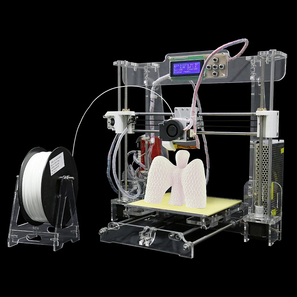 More Material Upgraded Quality High Precision Reprap Prusa i3 DIY 3d Printer kit with Filament 8GB SD card and LCD Free