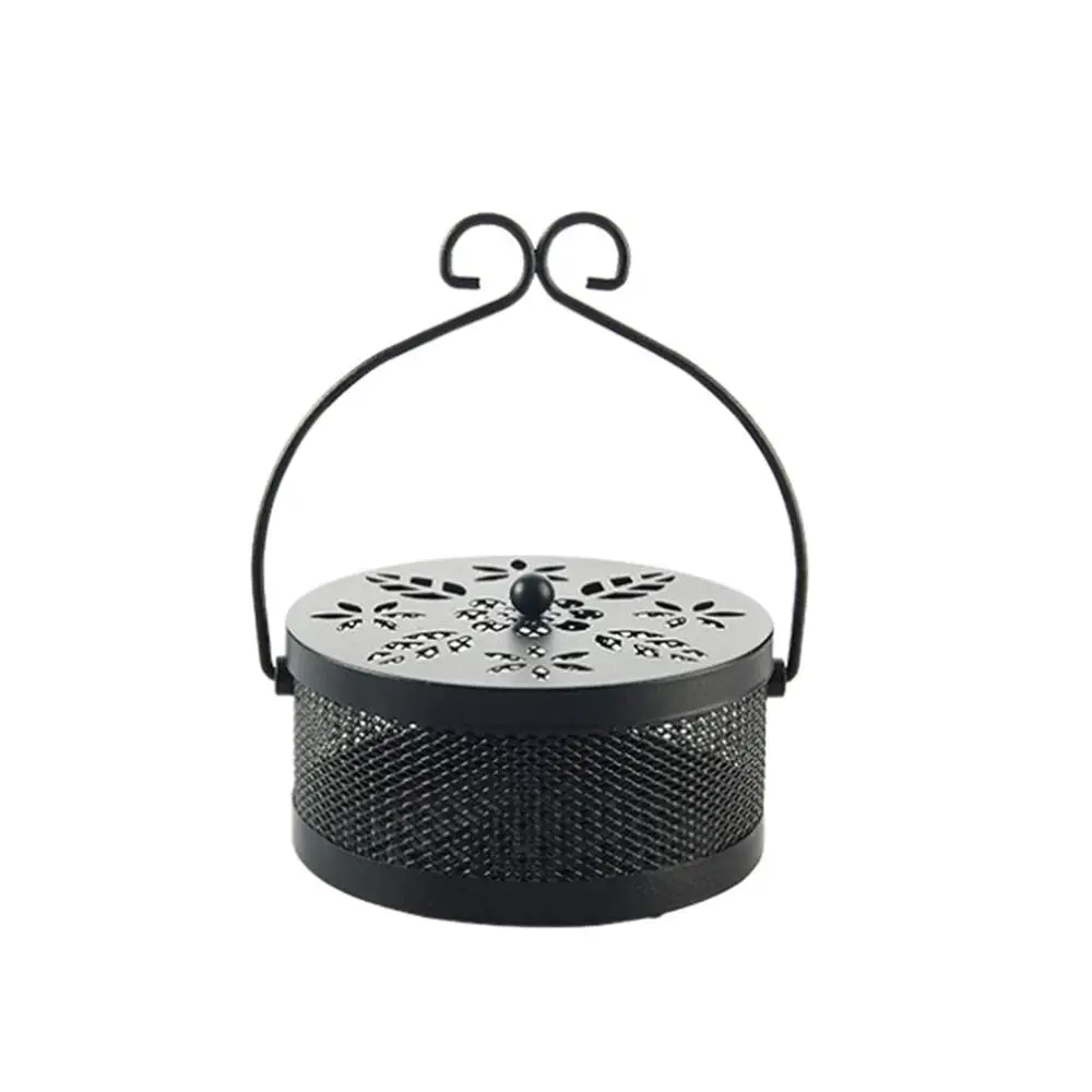 

Summer wrought iron fireproof mosquito coil mosquito tray household with cover large ash tray hanging mosquito repeller A1