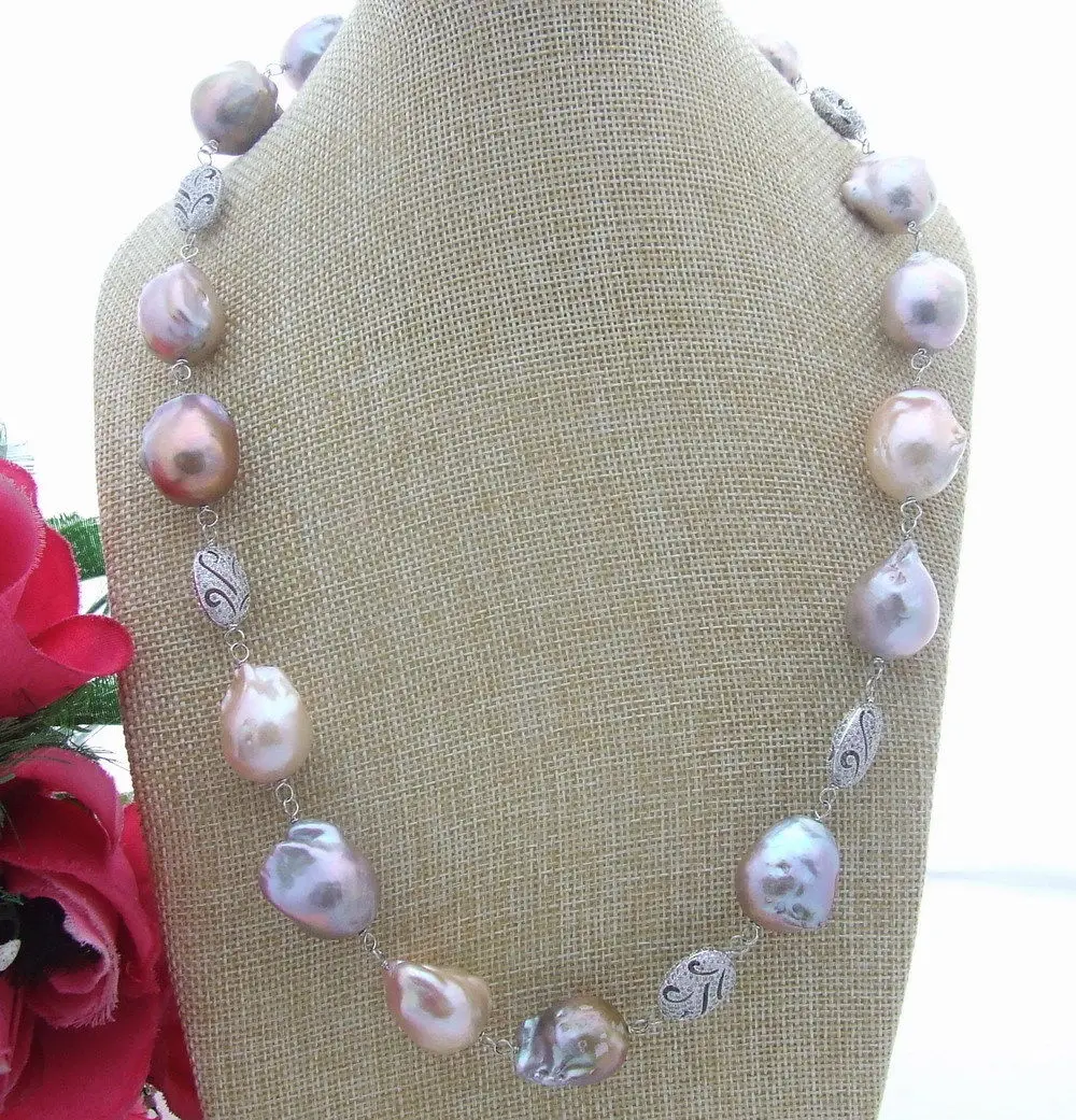 

FC032905 24" Natural Purple Keshi Pearl Necklace