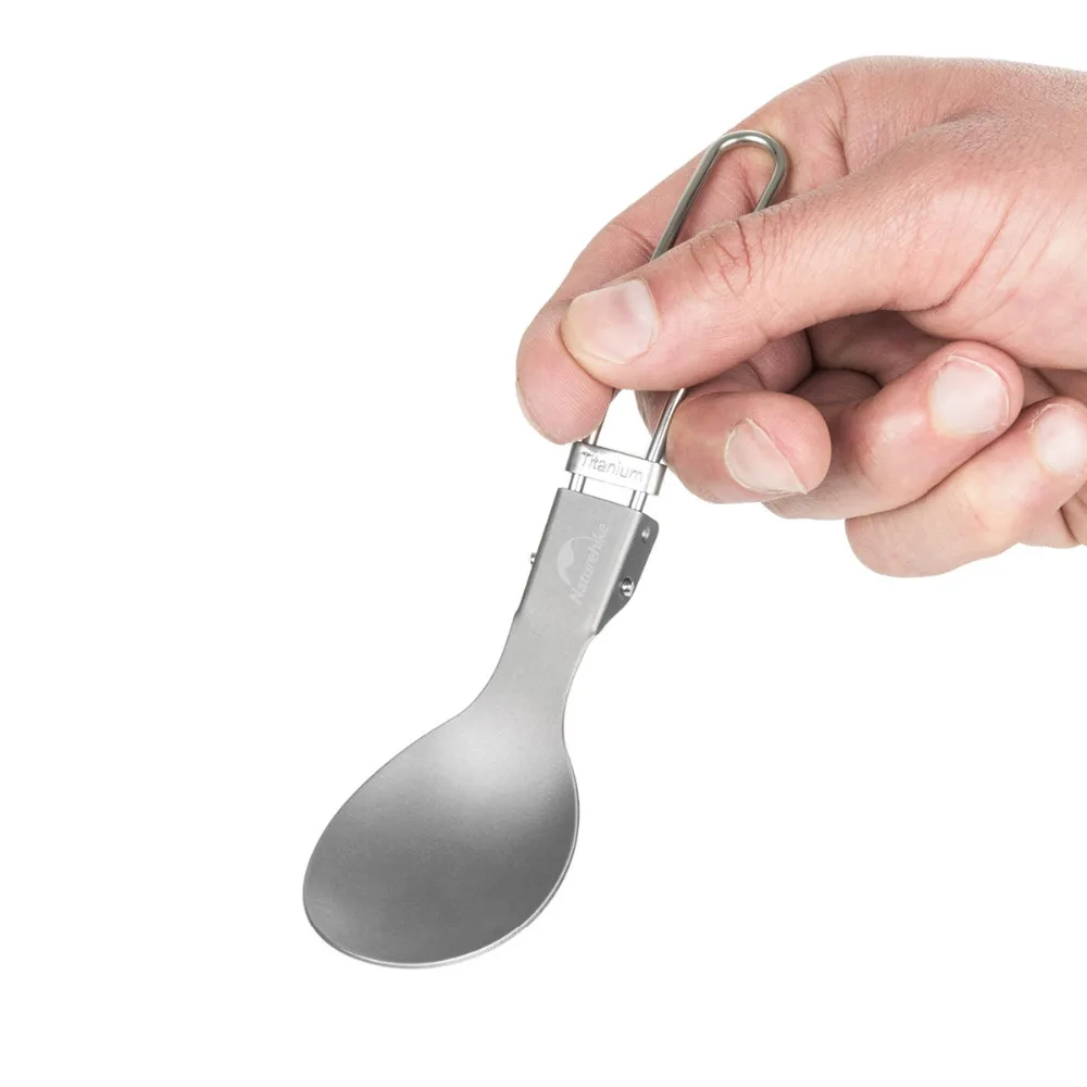 Naturehike ti посуда складной Титан Spork вилка ложка Открытый легкий туристическое снаряжение Шестерни