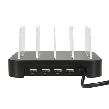 

Desktop USB Phone Charger Dock Station Universal 4 Port Multi-Function 5A Charging Station Dock Stand For Mobile Phone Tablet