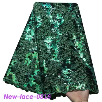 

Nigerian Sequins Lace Fabrics 2019 Chiffon Nigerian Lace Fabrics Embroidery African Tulle French Lace Materials For Women A003