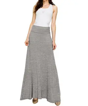

Women Elastic Waist A-line Long Bodycon Solid Skirts