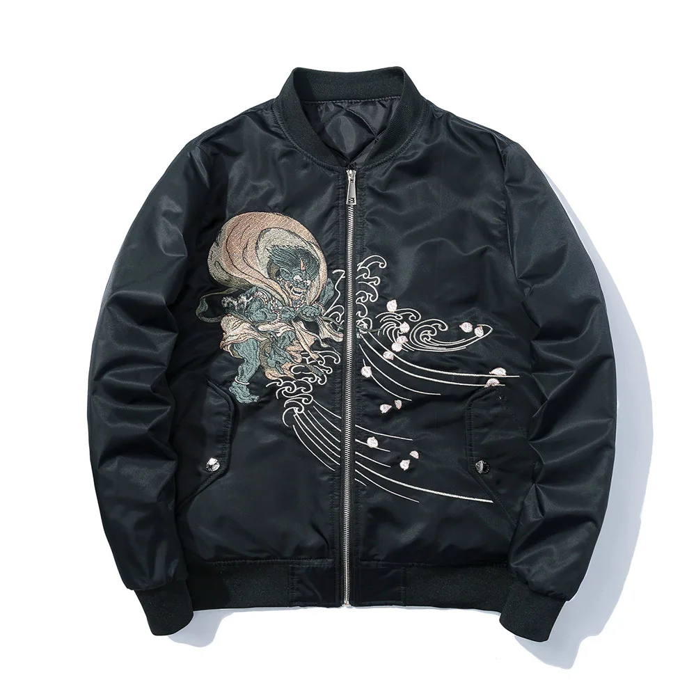 

High Quality Devil Embroidery Men Casual Jacket 2019 Spring Autumn Men Bomber Jacket Cotton Liner Winter Jacket for Men