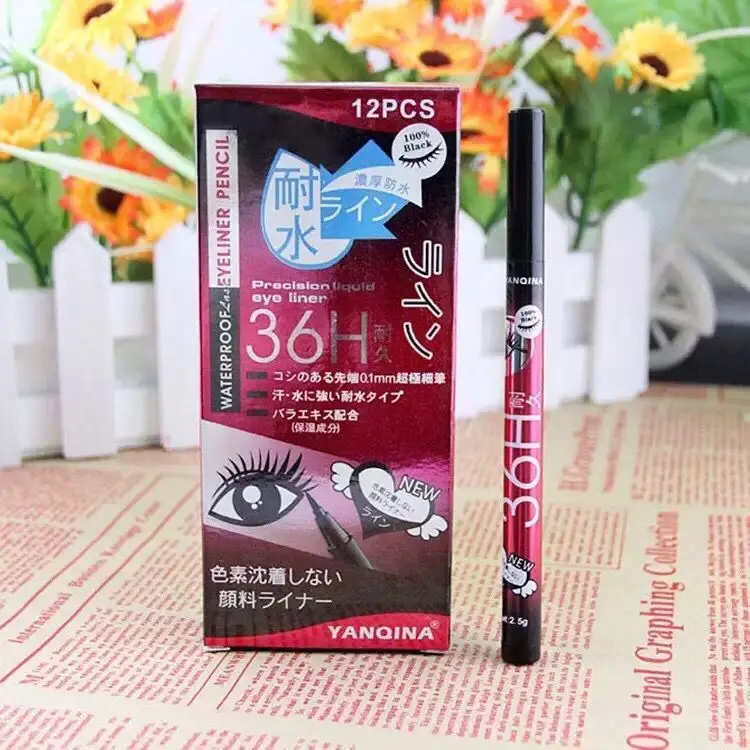 Yanqina Водонепроницаемый Подводка для глаз карандаш 36 H Precision Liquid Eye Liner Фирменная Новинка в коробке 120 шт./лот