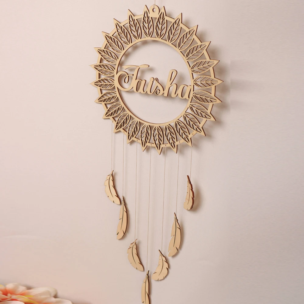 Personalized name Wood dream catcher, Nursery Dream Catcher, NaturalHome Decor, New Baby nursery, Wall Hangingwedding deco