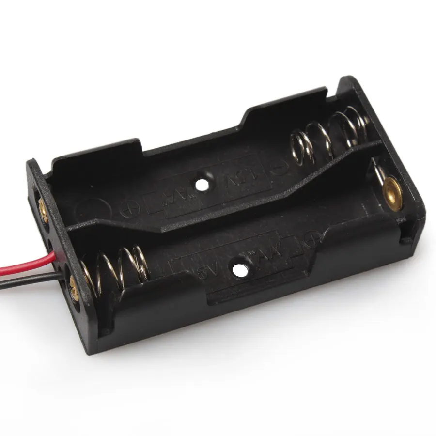 

100PCS/lot Wholesale 2*AA 3V Plastic Battery Holder With 6'' Cable Lead For 2 x AA 1.5V Battery