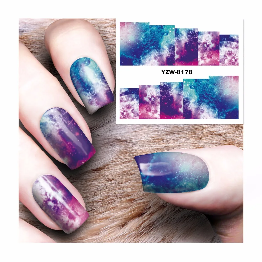 

LCJ 1 Sheet 2019 Top Sell Water Transfer Sticker Nail Art Decals Nails Wraps Temporary Tattoos Watermark Nail 8178