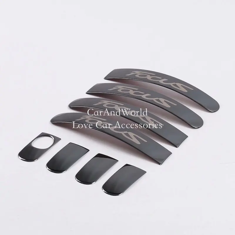 B-Door Handle Наклейки из нержавеющей стали для Ford Focus MK2 MK3 2012- боковая дверная ручка крышка чаши отделка украшения автомобиля-аксессуары для укладки - Цвет: B-Door Handle