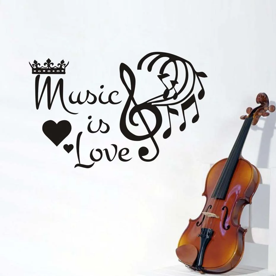 Music Is Love Wall Art Murals Vinyl Sticker Home Decor For Bedroom Self