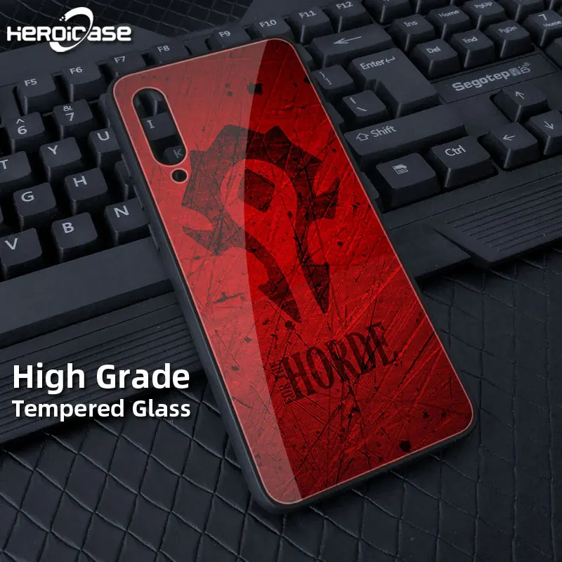 For Redmi note 8 7A Case World of Warcraft WOW Tempered Glass Hard Patterned Cover Black
