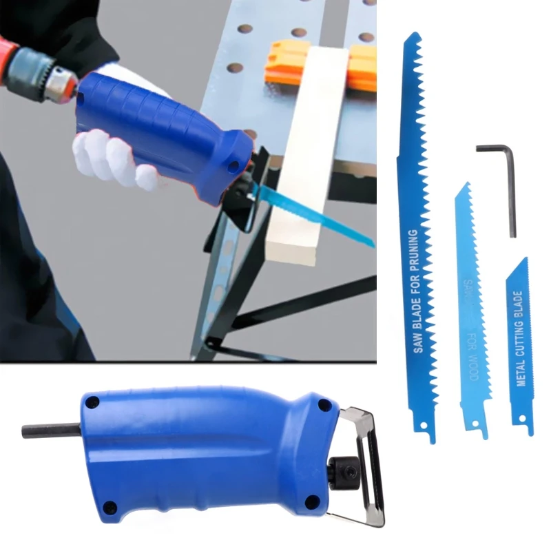 

Reciprocating Saw Attachment For Wood Metal Cutting Trimming Tool With 3 Blades