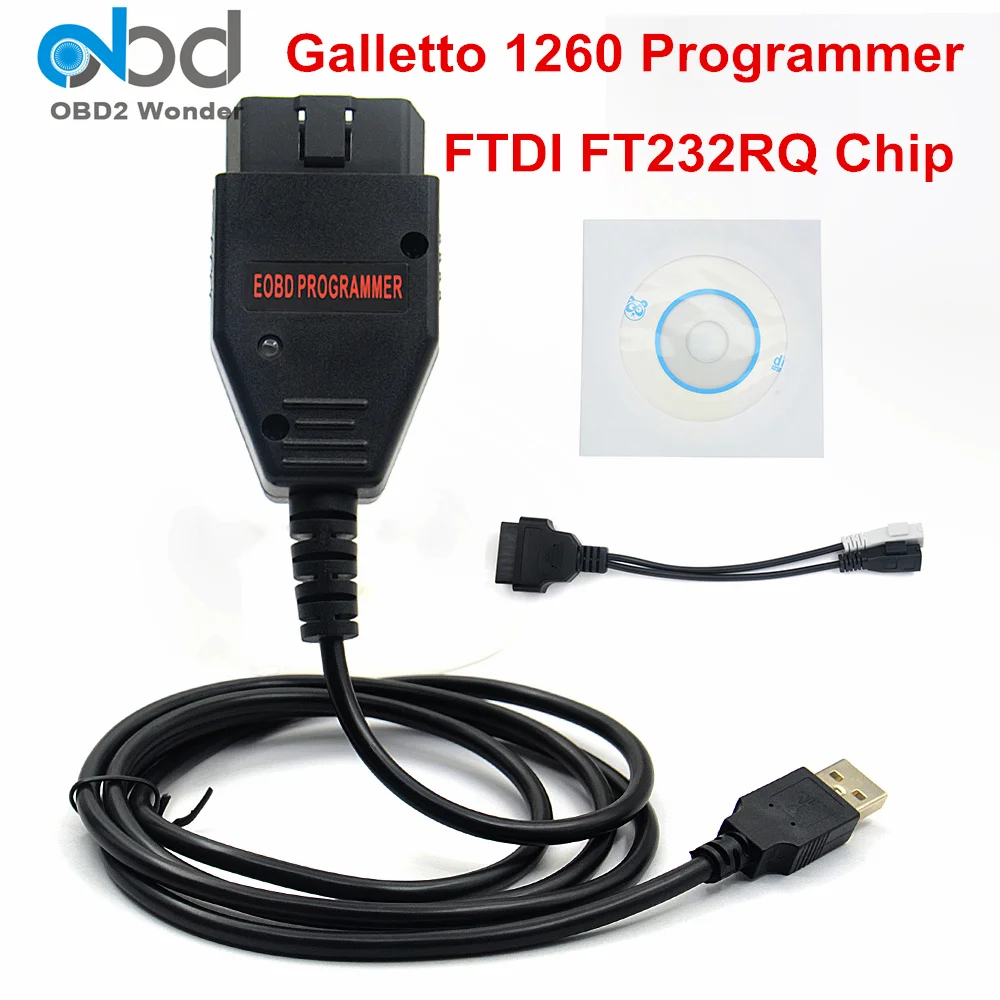 Multi Язык Galletto 1260 FTDI EOBD OBD2 диагностический кабель FT232RQ OBDII интерфейс диагностики