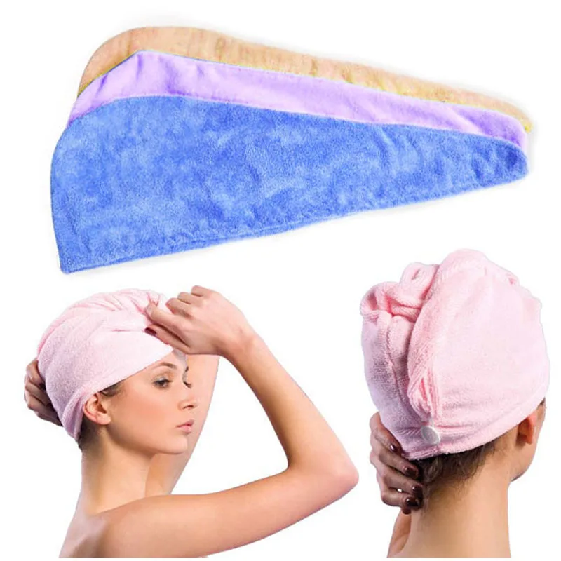 

Multi-function Quick-Dry Hair Towel Microfiber Ponytail Holder Creative Soft Bath Towels High Quality Head Wrap Cap 3 Colors