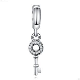 Maxi Small Statement Hollow Love Heart Key Bear Flower Crystal Beads Fit Brand Charm Bangles for Women Making Jewelry