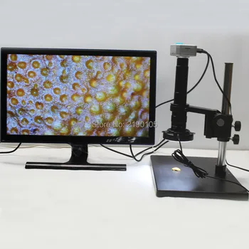 

HDMI USB 1080P Industrial Digital Microscope Camera+Optical 10X-300X C-mount Lens+Adjustable LED lights+Large Base Bracket