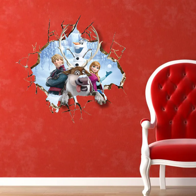 Cartoon Frozen Kids DIY 3D Sticker Snow Puzzle Children's Room Decoration Kindergarten Stickers Pegatinas Autocollant Enfant