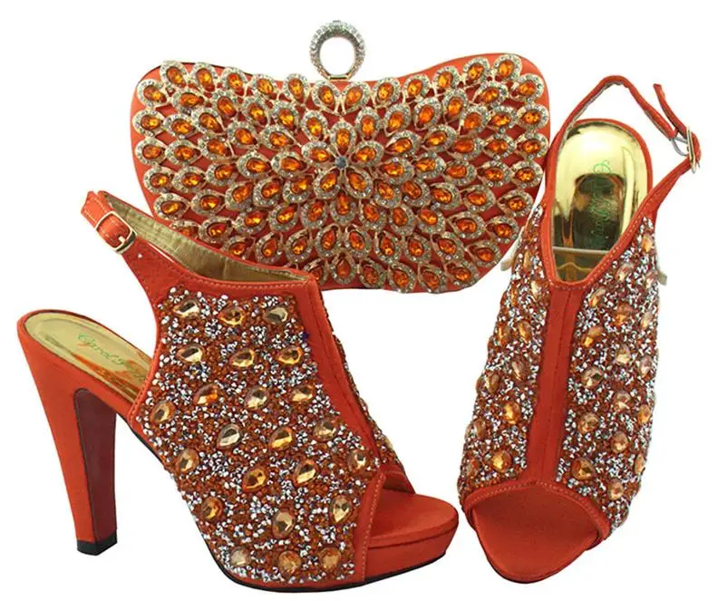 Women Shoes and Bag Set In Italy coral Color Italian shoes Women Shoes and Bag Set In Italy coral Color Italian shoes