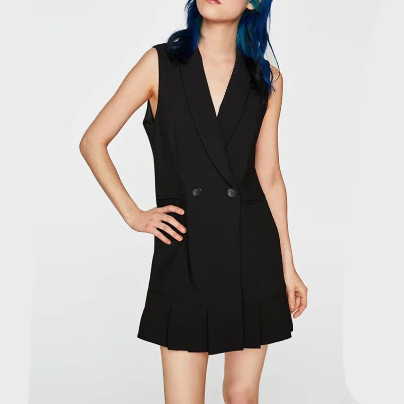 Missguided - Peace + Love Black Raw Edge Sleeveless Blazer Dress in 2019 Sleevel