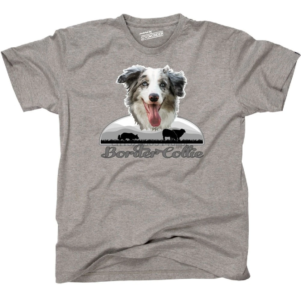 Мужские футболки летний Стиль Мода Swag TWILDA футболка Hunde BORDER COLLIE blue merle huten fun by