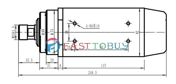 Новый 1.5kw 0.81nm 380 В 3.8a 300 Гц ER20 6 мм 18000 об./мин. квадрат шпинделя Двигатель Деревообработка Гравировка gdz93x82-1.5 (380 В)