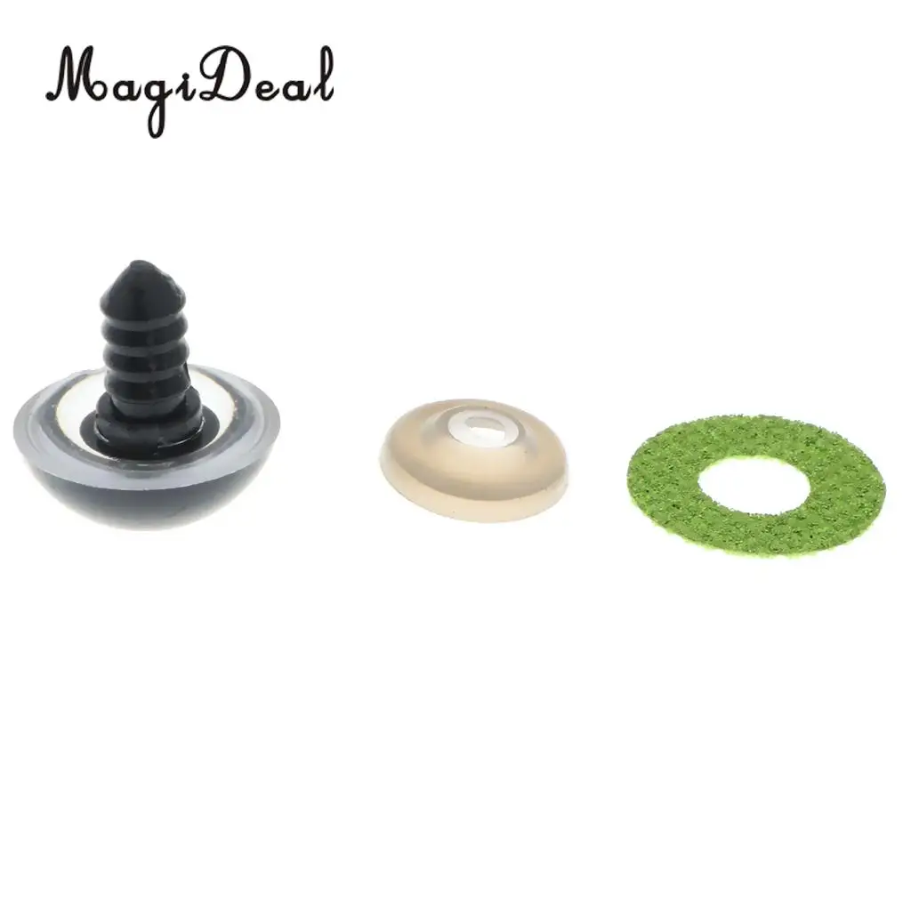 10pcs 16mm Plastic Round Safety Eyes + Glitter Nonwovens + Washers For Teddy Bear Soft Stuffed Toy DIY