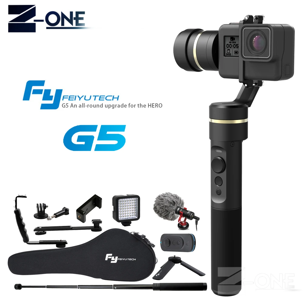 

Feiyu G5 Handheld Gimbal for GoPro HERO 6 5 4 Xiaomi yi 4k SJ AEE Action Cams Splashproof Bluetooth-enabled APP control
