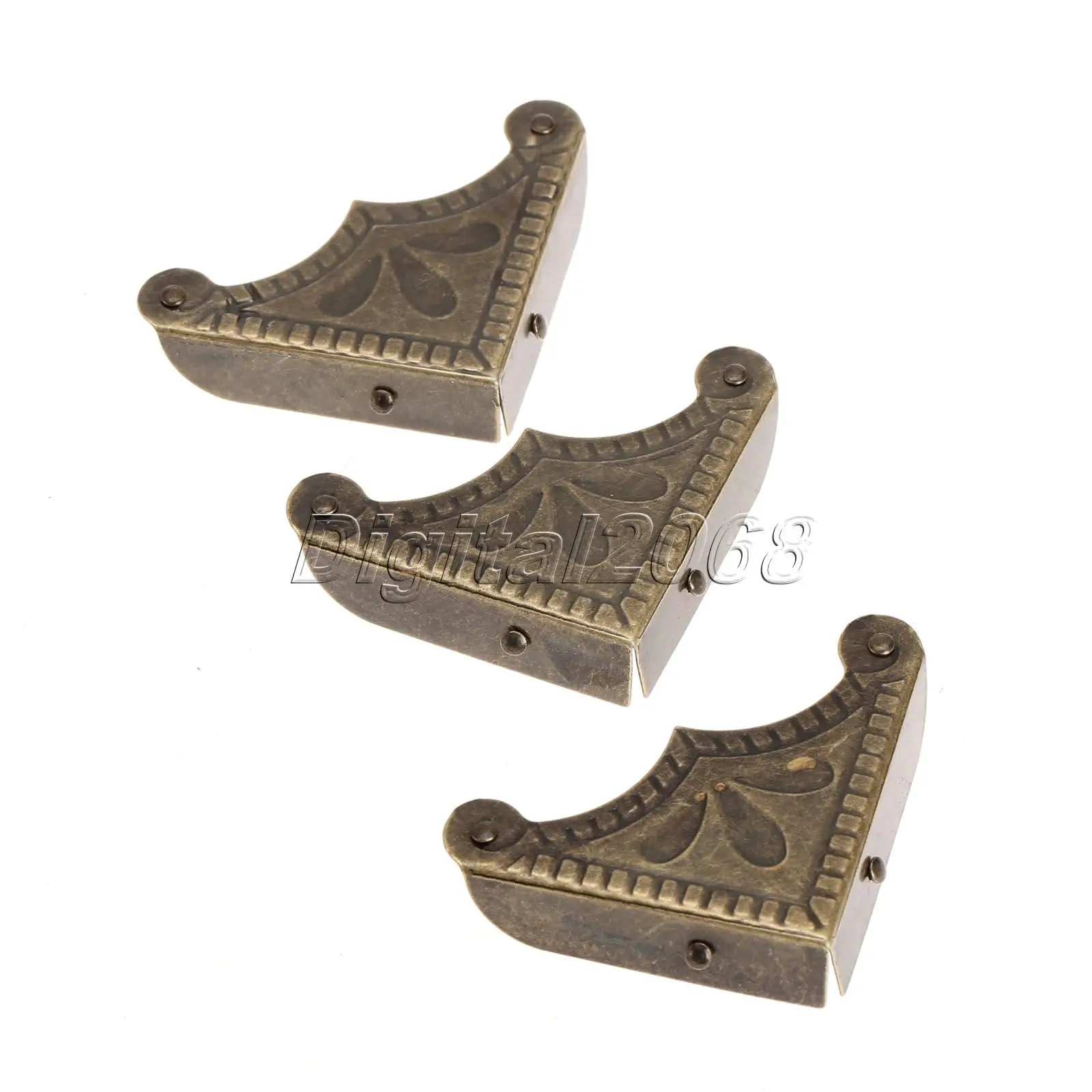 Hot Sale 12pcs Corner Brackets Antique Brass Jewelry Wine Gift Box