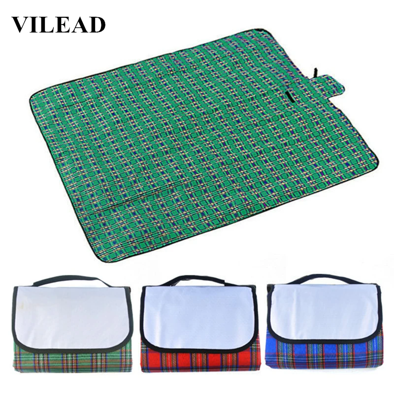 

VILEAD 150*80CM150*60CM Outdoor Beach Picnic Folding Camping Mat Waterproof Sleeping Camping Pad Mat Moistureproof Plaid Blanket