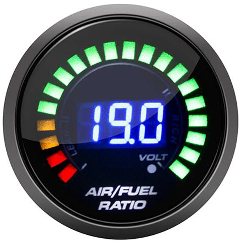 

2 inch 52MM Auto Car Air Fuel Ratio Gauge Motor Racing Meter Monitor Blue LED Digital Display 12V Smoke Lens Styling turbo gauge