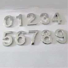 1 шт. 5 см 3D цифры 0-9 номер Наклейка табличка знак отель Серебристая дверь номер табличка современный покрытый дом домашний декор