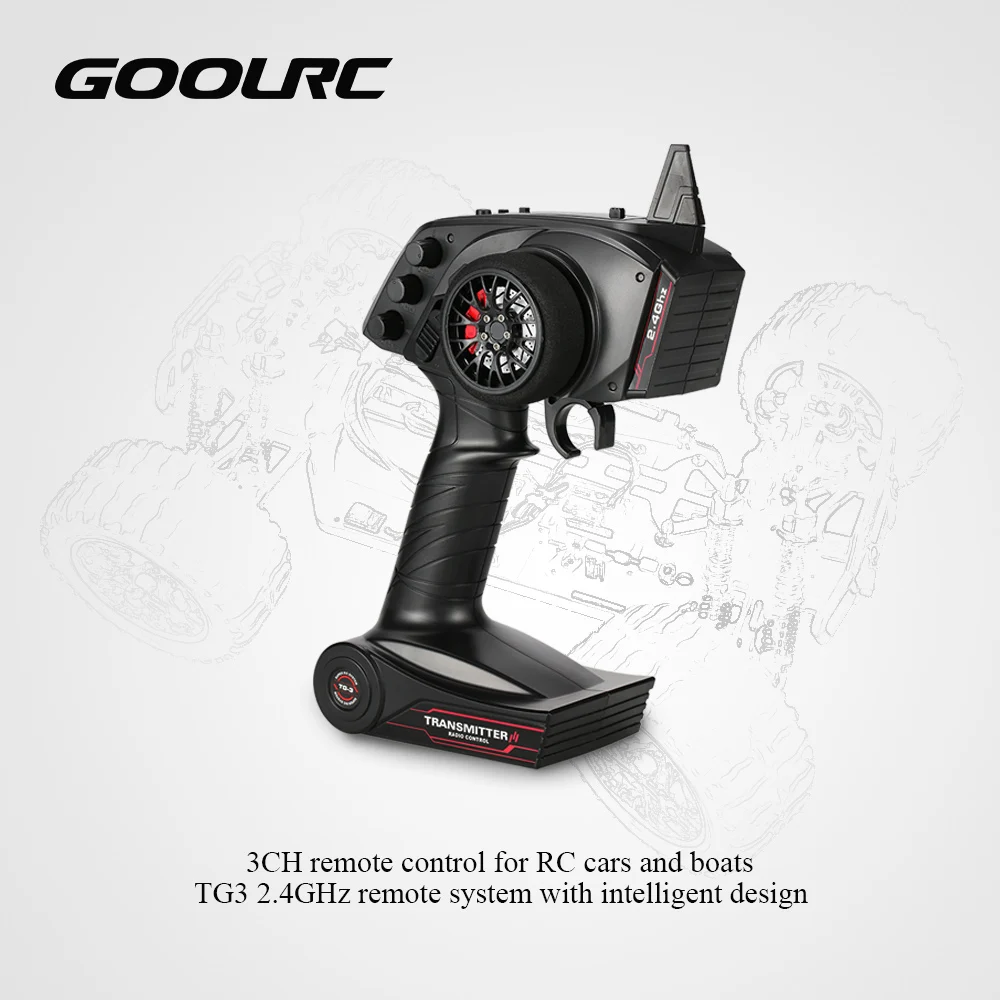 

GoolRC Digital Radio Remote Control Transmitter with Receiver for RC Car Boat TG3 3CH 2.4GHz Original RC Parts & Accessories