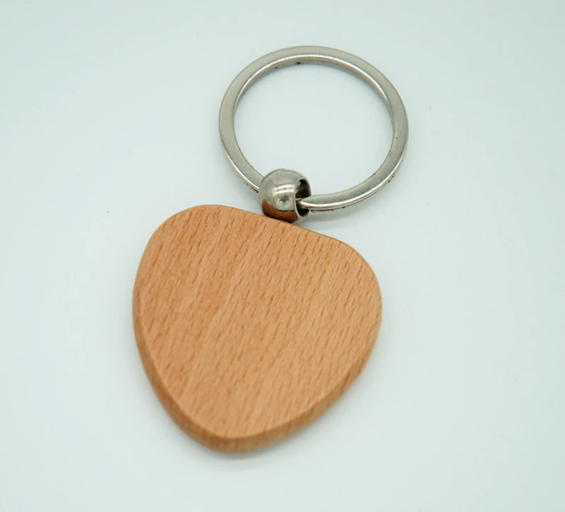 

50pcs Blank Heart Wooden Key Chain DIY Promotion Customized Key Tags Promotional Gifts