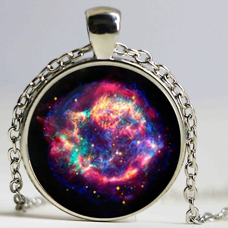 

Cassiopeia Nebula Necklace,Galaxy necklace Space universe pendant Necklace,Vintage Corrente de prata Skyrim Necklace my orders