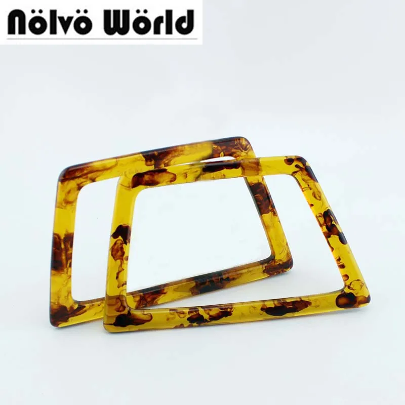 

5 pairs=10 pieces,17X10cm Resin irregularity trapeziform handle,fashion leopard patten women bags purse handles