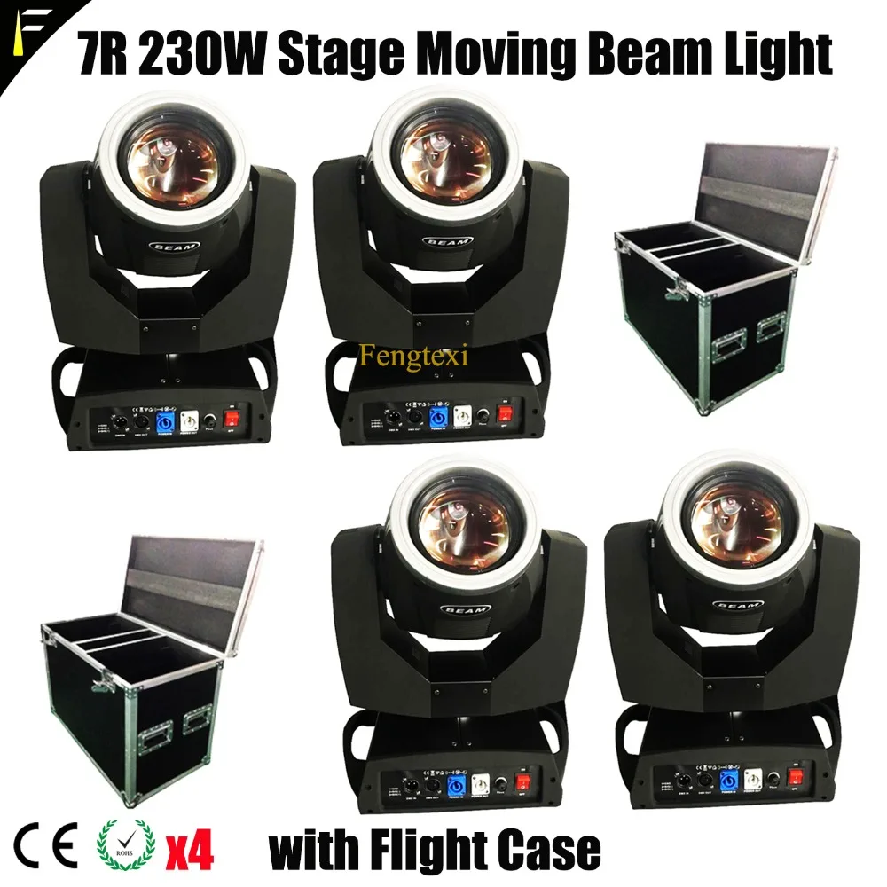 4 шт. Шарпи луч 7R 230 Вт движущийся свет DMX512 B Bee Призма освещение диско R7 включает в