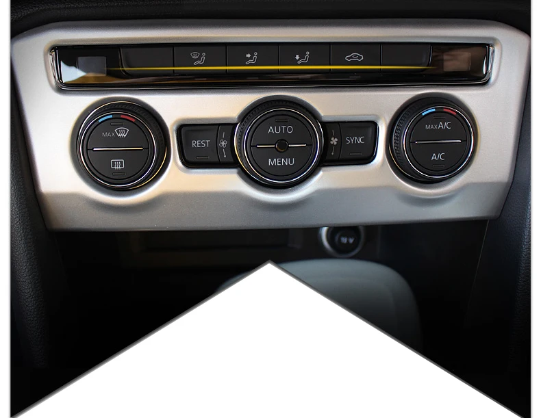 Lsrtw2017 нержавеющая сталь АБС-пластик автомобильный Кондиционер управления накладки на панель украшения для volkswagen tiguan